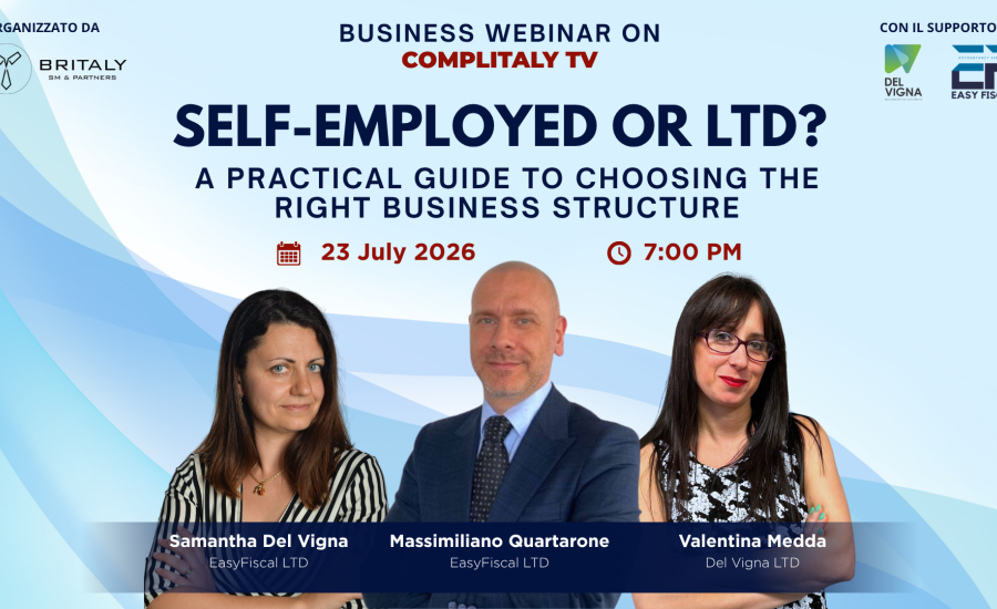 Link all'articolo: Self-employed o LTD? Un webinar per scegliere la struttura d’impresa più adatta nel Regno Unito