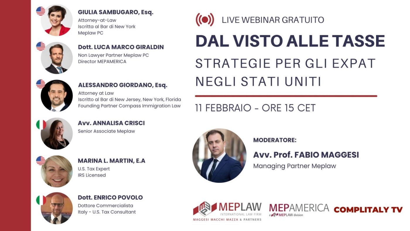 webinar sulle strategie per expat negli Stati Uniti